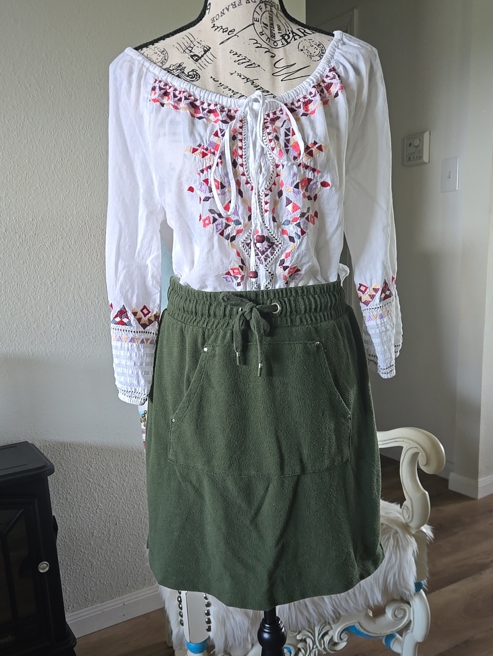 SKORT.  Sport Savvy Women's Olive Green
